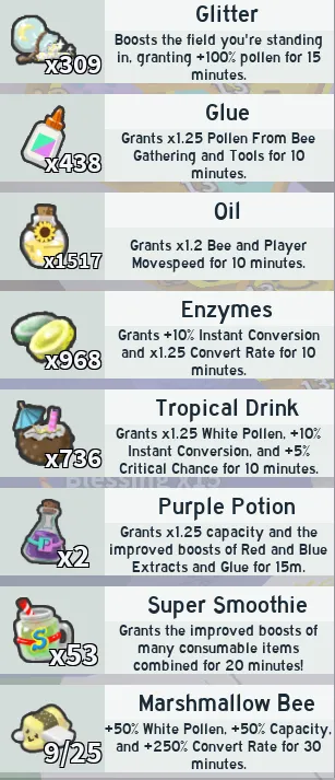 RBL3021 Bee Swarm Simulator 50 Bees 19-20 Level Hive Tide Popper Magic Bean Festive Bean Cloud Vial Night Bell Ant Pass Robo Pass Sunflower (G)